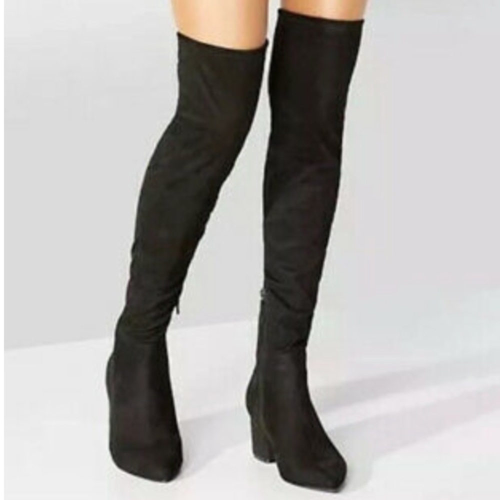 NWOT Steve Madden OTK Block Heel Boots, Size 8